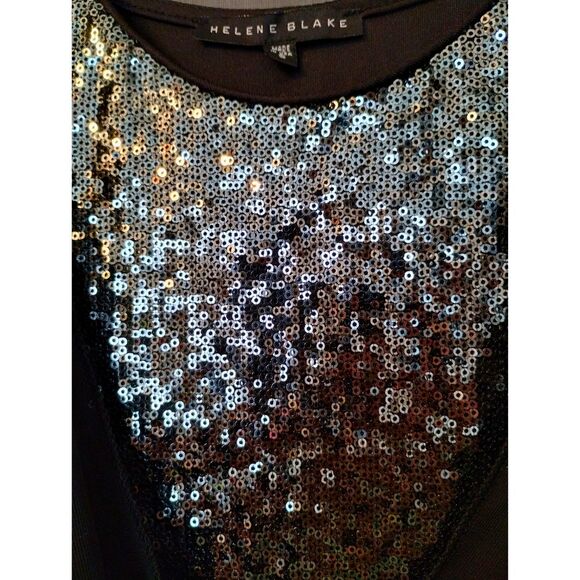 Women's Helene Blake Long-Sleeved Sequin Mock Wrap Blouse (Size Small) - Picture 2 of 8
